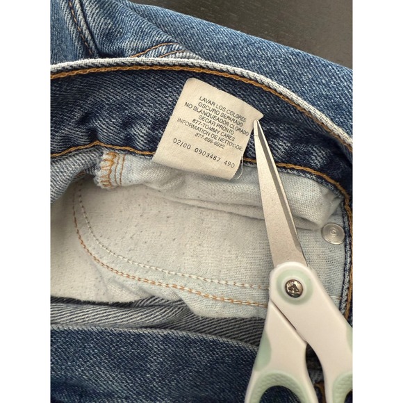 Tommy Hilfiger Mens Old‎ School Freedom Jean 36x34 Blue 90s Flag Spellout Denim - Picture 16 of 16